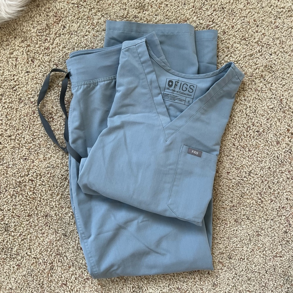 Figs dusty blue set